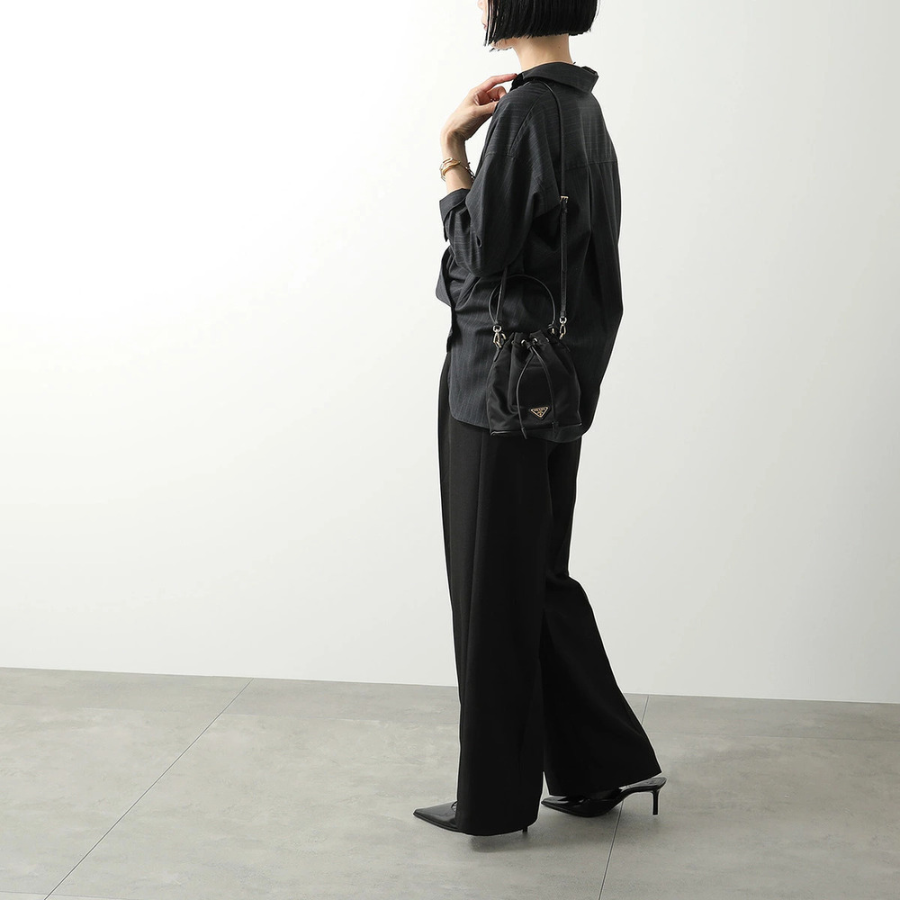 Prada Bucket Bag Re Edition Re WOP Shoulder Triangle Nero Black